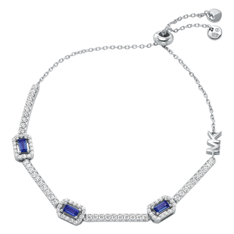 Michael Kors Silver-Plated Emerald Cut Station Bracelet