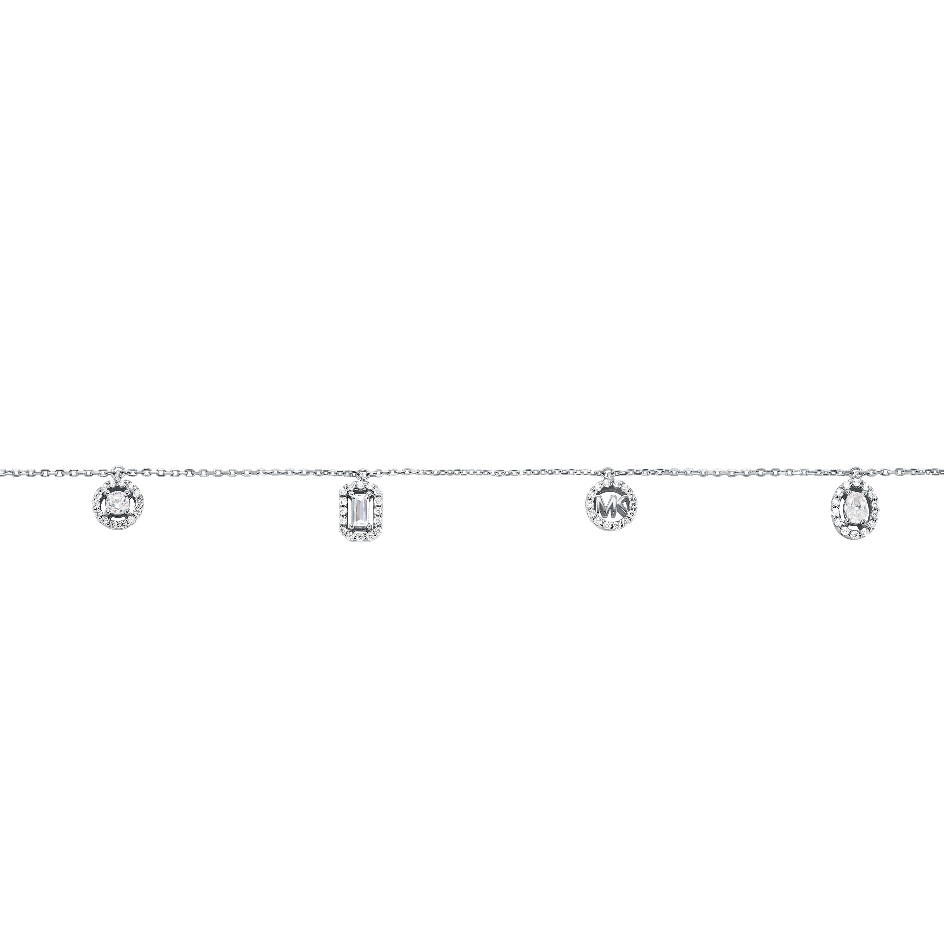 Michael Kors Silver-Plated Multi Stone Necklace