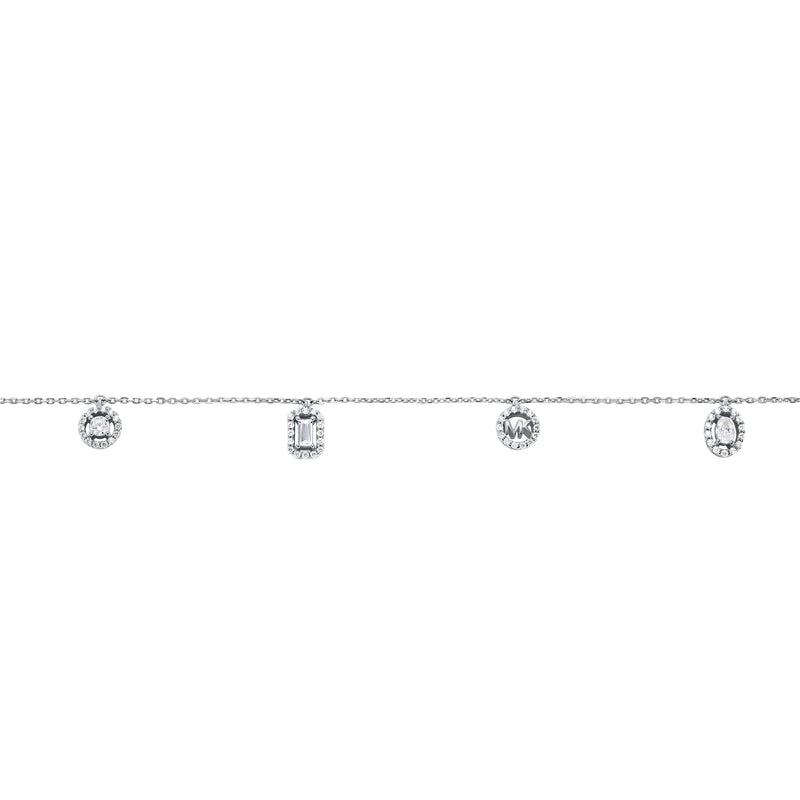 Michael Kors Silver-Plated Multi Stone Necklace