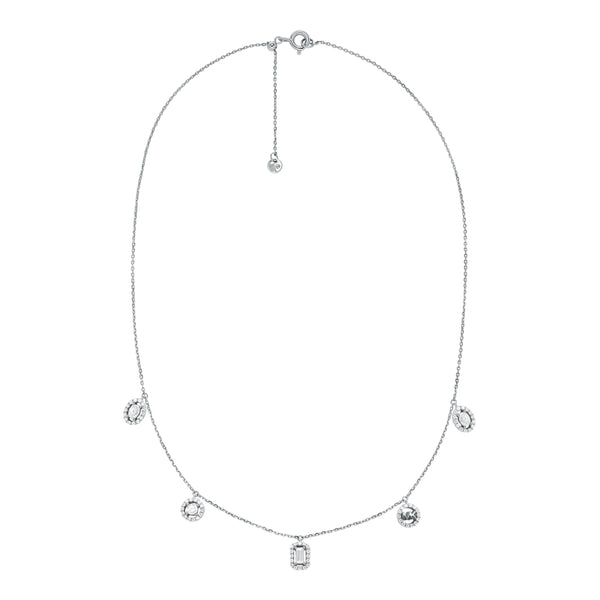 Michael Kors Silver-Plated Multi Stone Necklace