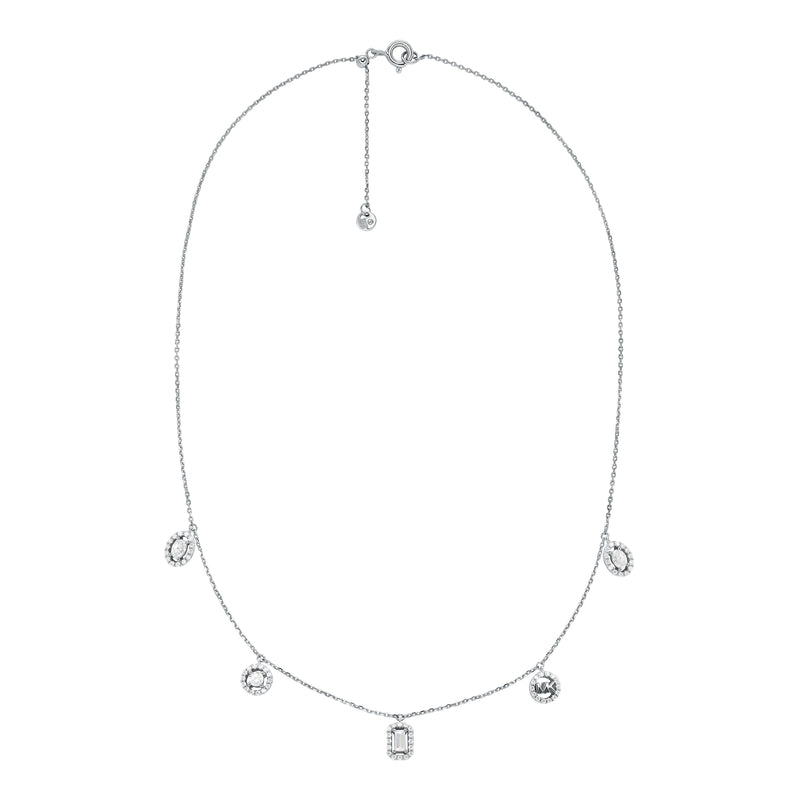 Michael Kors Silver-Plated Multi Stone Necklace