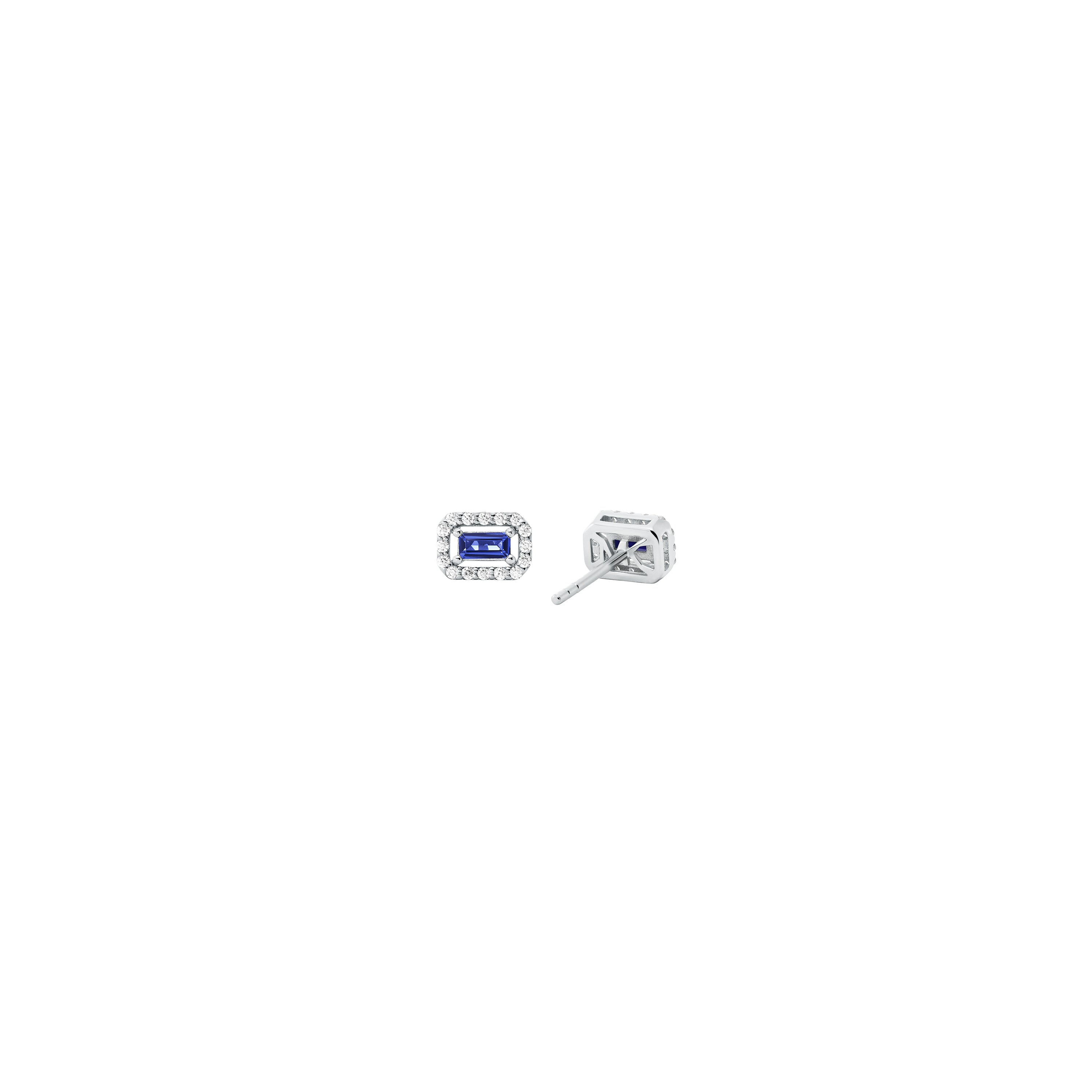 Michael Kors Silver-Plated Emerald Cut Stud Earrings