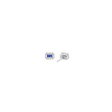 Michael Kors Silver-Plated Emerald Cut Stud Earrings