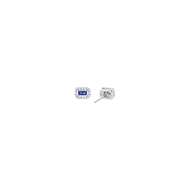 Michael Kors Silver-Plated Emerald Cut Stud Earrings