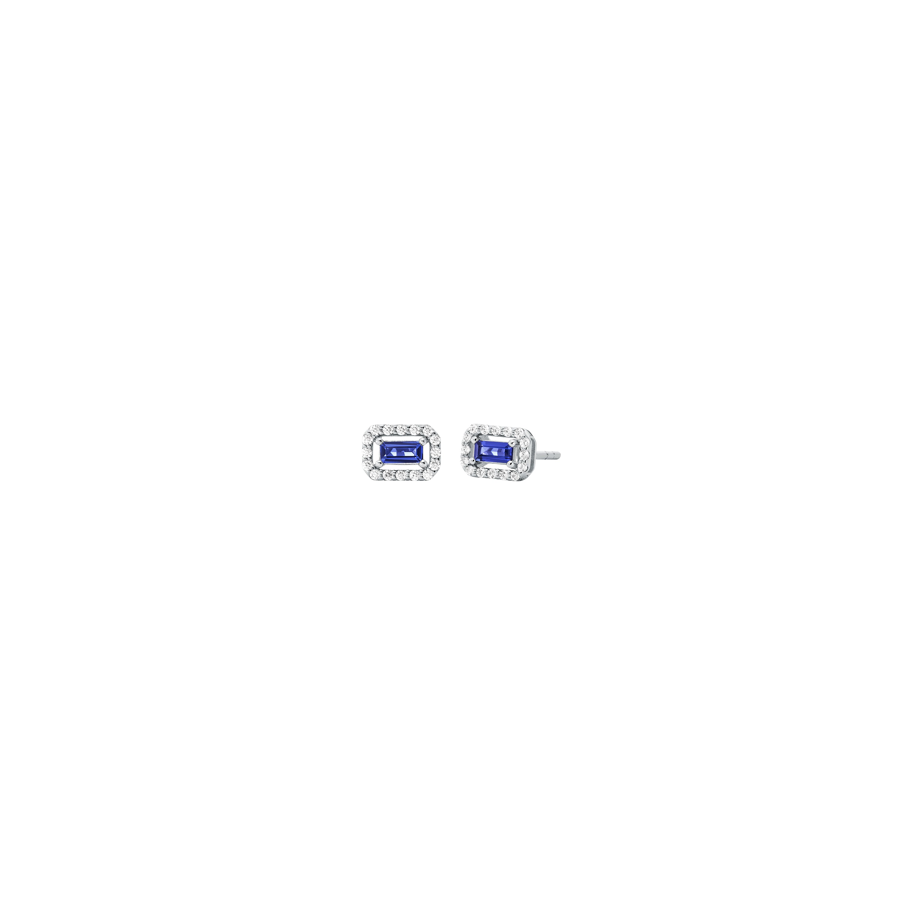 Michael Kors Silver-Plated Emerald Cut Stud Earrings