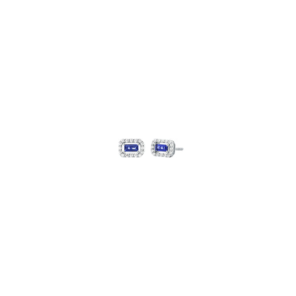 Michael Kors Silver-Plated Emerald Cut Stud Earrings