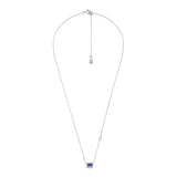 Michael Kors Silver-Plated Emerald Cut Pendant Necklace