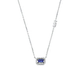 Michael Kors Silver-Plated Emerald Cut Pendant Necklace