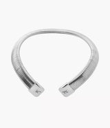 Michael Kors Platinum Plated Ribbon Flex Collar Necklace