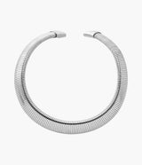 Michael Kors Platinum Plated Ribbon Flex Collar Necklace