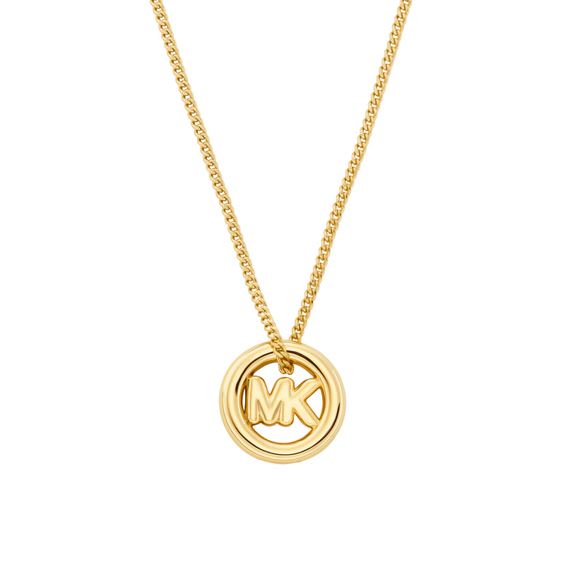 Michael Kors Gold-Tone Small Logo Pendant Necklace