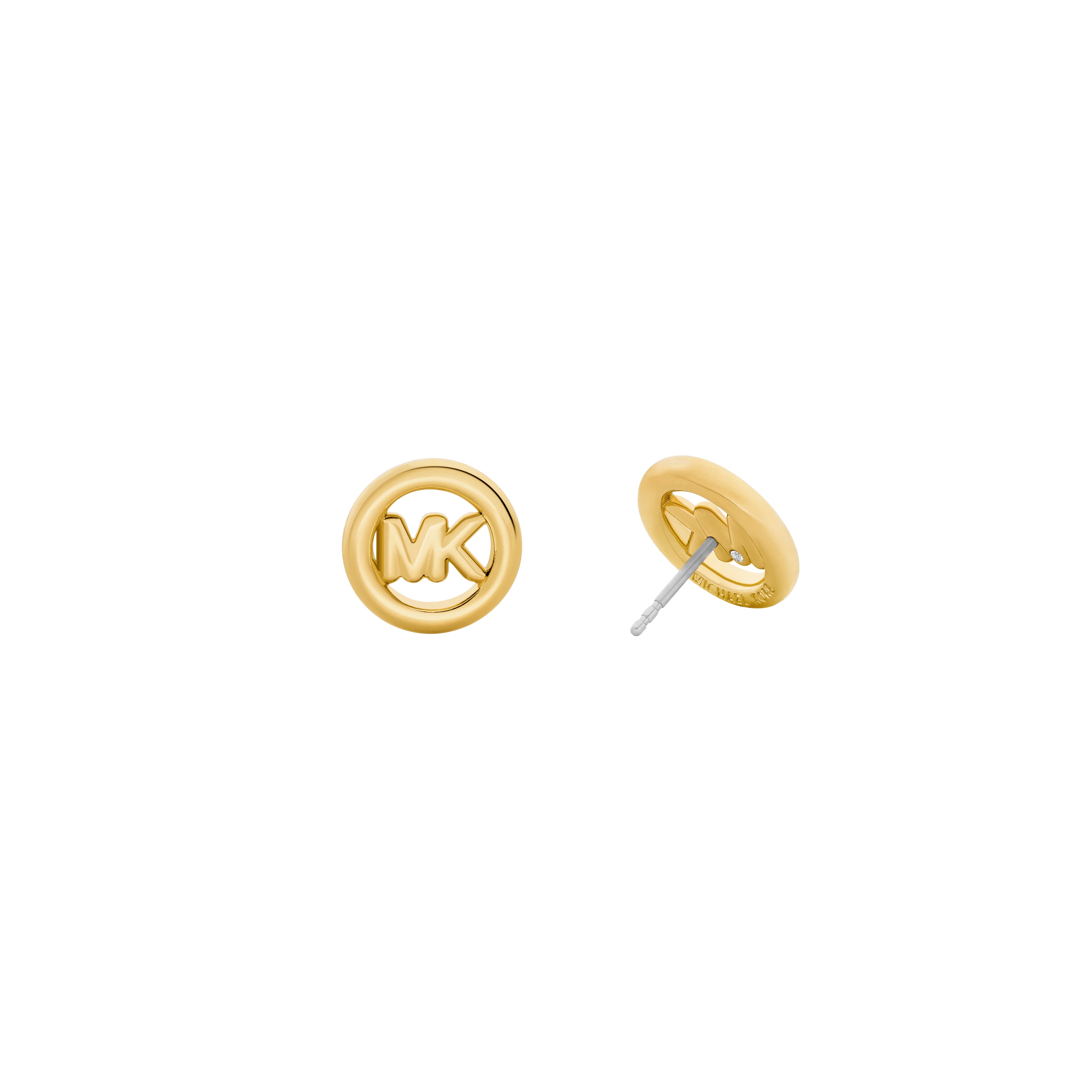 Michael Kors Gold-Tone Small Logo Stud Earrings
