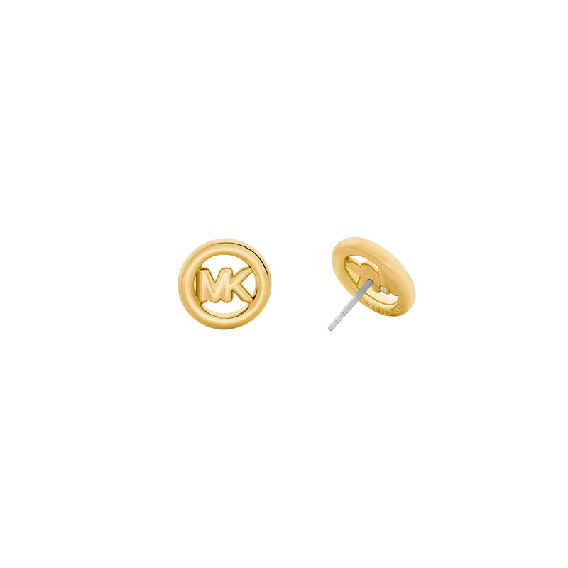 Michael Kors Gold-Tone Small Logo Stud Earrings