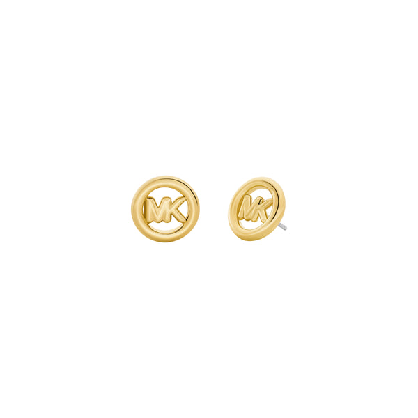 Michael Kors Gold-Tone Small Logo Stud Earrings