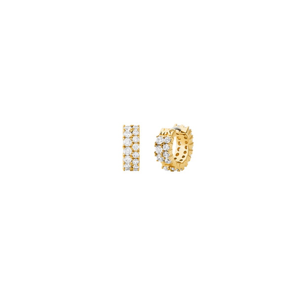 Michael Kors Gold-Plated Pavé Huggie Earrings