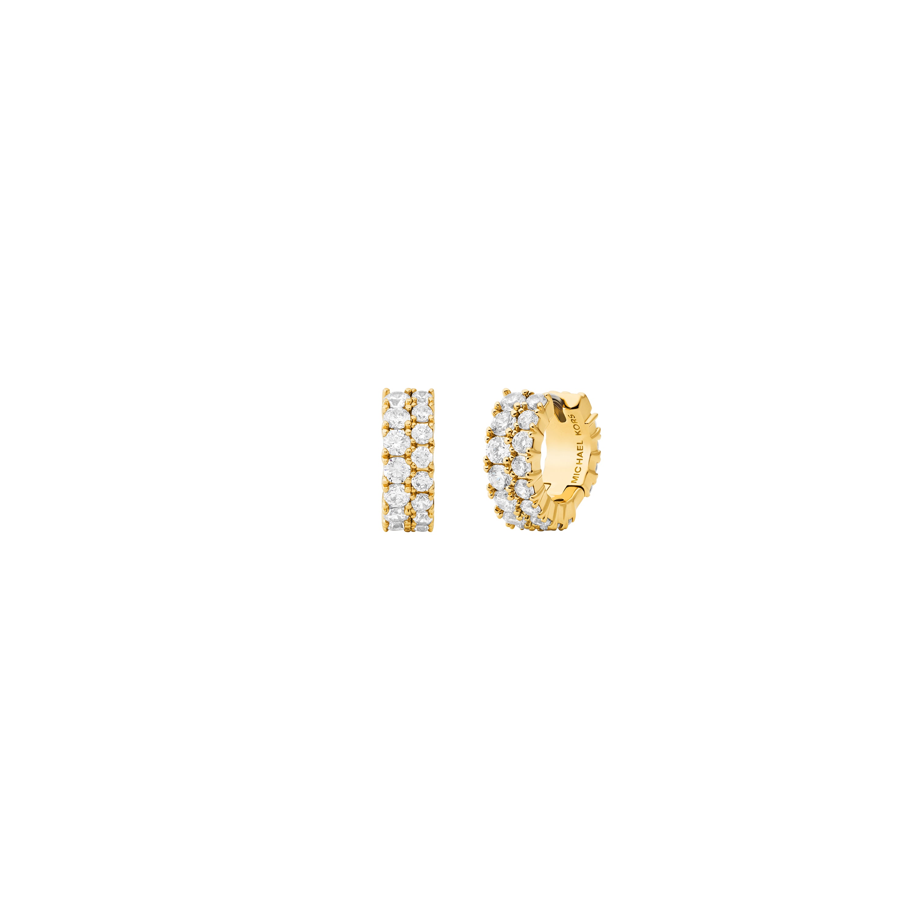 Michael Kors Gold-Plated Pavé Huggie Earrings