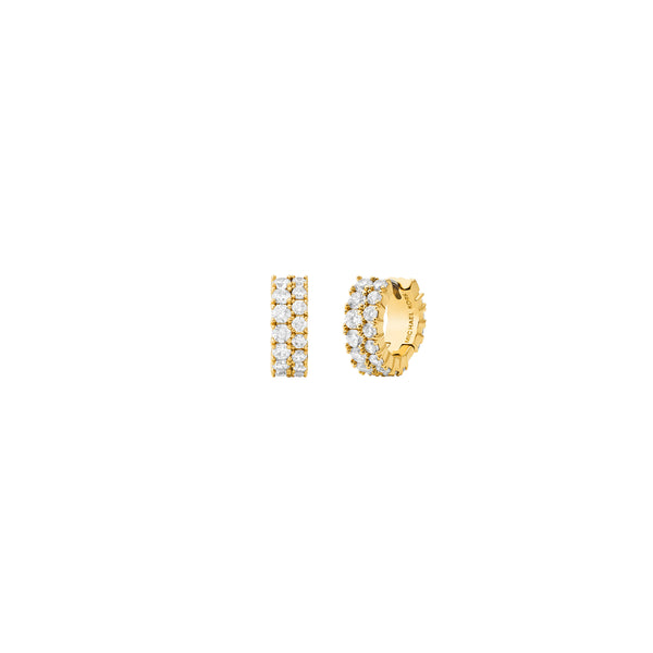 Michael Kors Gold-Plated Pavé Huggie Earrings