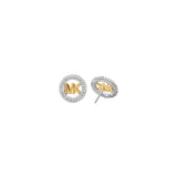 Michael Kors Gold-Tone Small Pavé Logo Stud Earrings