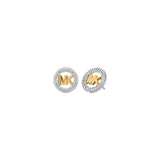 Michael Kors Gold-Tone Small Pavé Logo Stud Earrings