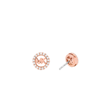 Michael Kors Mini Fulton Rose Gold-Plated Pave Stud Earrings