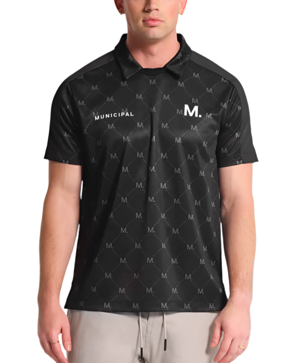 Municipal Mens Sportcross Crested Crew Short Sleeve Polo Shirt