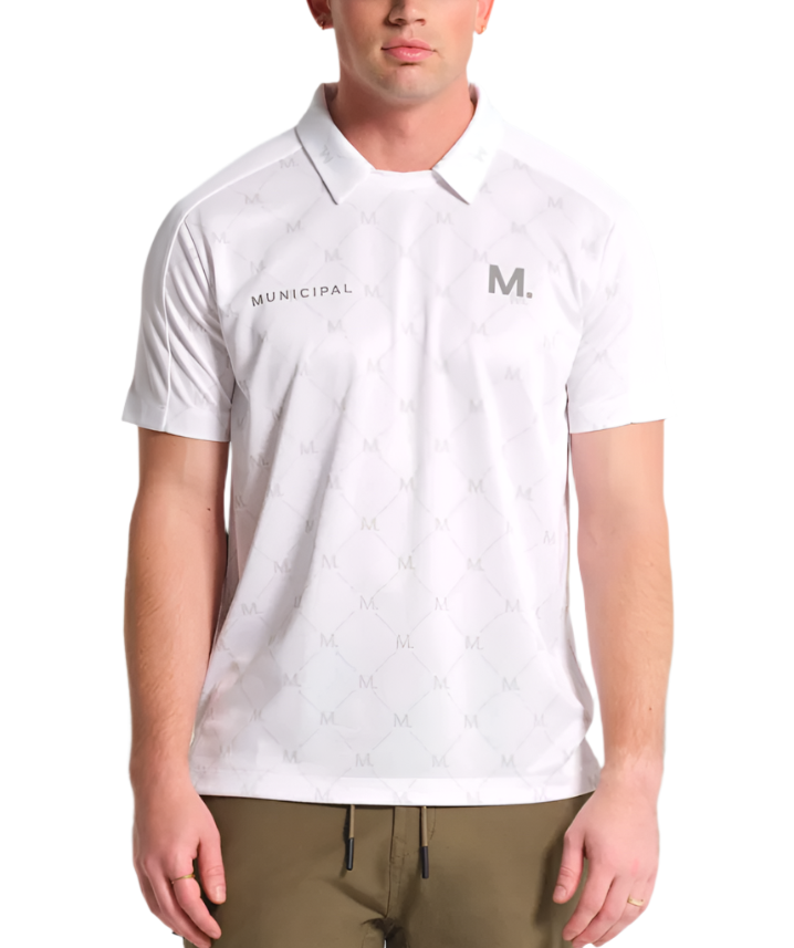Municipal Mens Sportcross Crested Crew Short Sleeve Polo