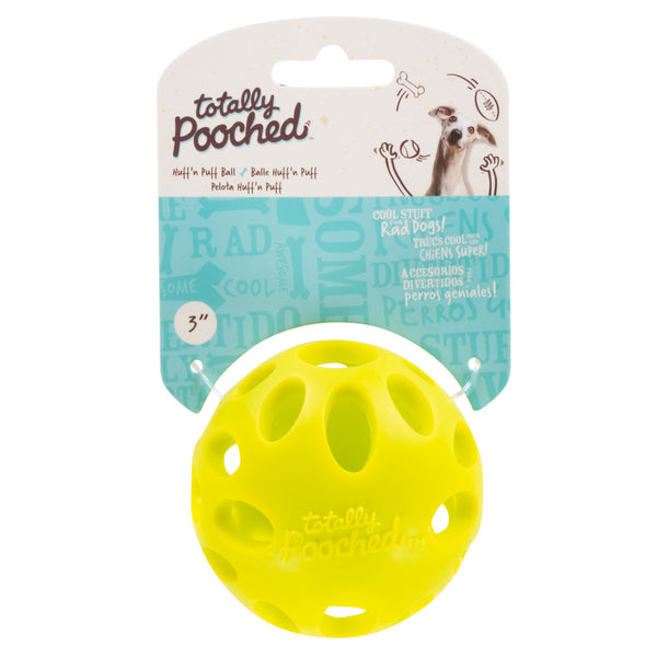 Totally Pooched Large Huff 'N Puff Ball 3.1" Dog Toy