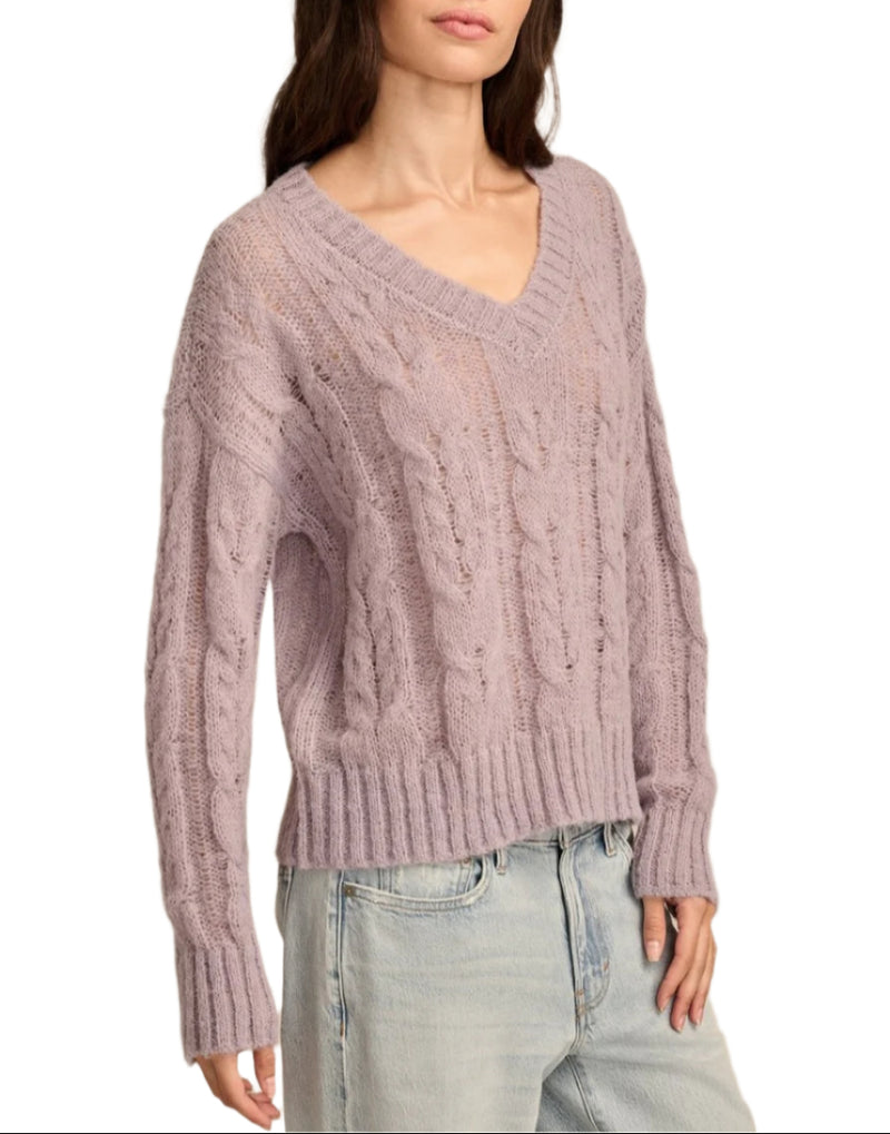 Lucky Brand Womens Mohair Cable Pullover Sweater