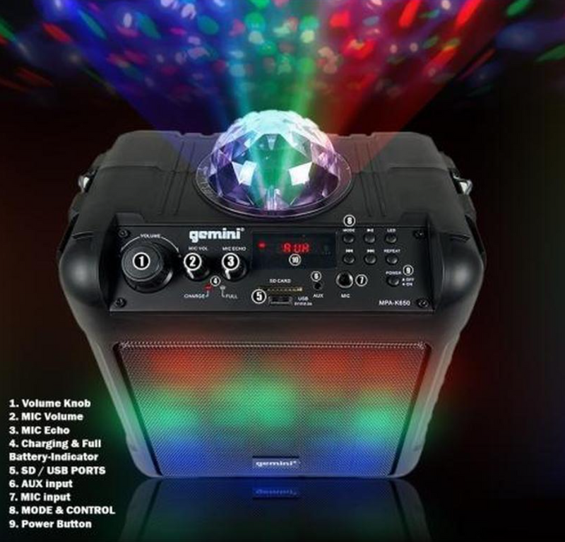 Gemini MPA-K650 Karaoke Party Speaker