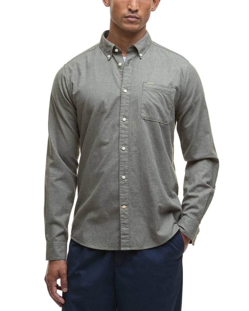 Barbour Mens Huntly Houndstooth Tailored Long Sleeve Shirt