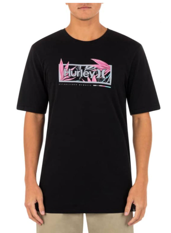 Hurley Mens Everyday Washed Flower Box Short Sleeve T-Shirt