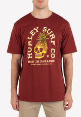 Hurley Mens Everyday Pineapple Skull Short Sleeve T-Shirt