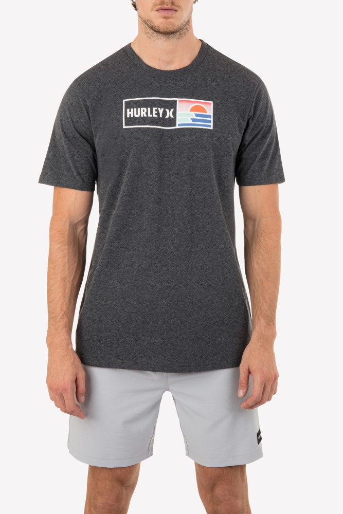 Hurley Mens Everyday Box Waves Short Sleeve T-Shirt