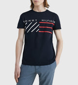 Tommy Hilfiger Mens Slim Fit Chest Stripe Flag Short Sleeve T-Shirt