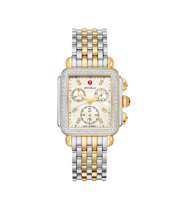 Michele Deco Two-Tone 18K Gold-Plated Diamond Watch