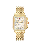 Michele Deco 18K Gold-Plated Diamond Watch
