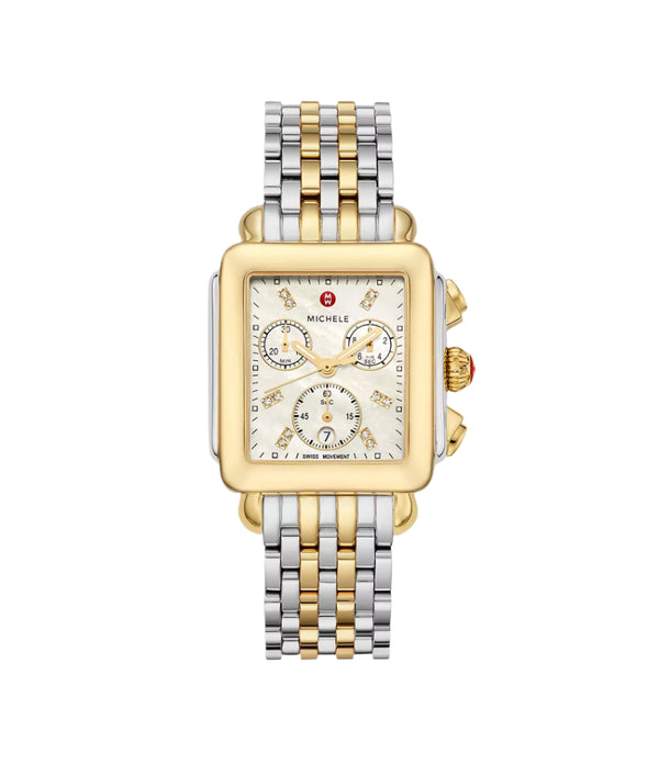 Michele Deco Two-Tone 18K Gold-Plated Diamond Dial Watch