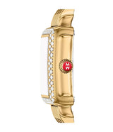 Michele Deco Madison Mini Diamond 18K Gold-Plated Stainless Steel Watch