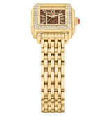 Michele Deco Madison Mini Diamond 18K Gold-Plated Stainless Steel Watch