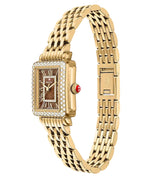 Michele Deco Madison Mini Diamond 18K Gold-Plated Stainless Steel Watch