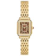 Michele Deco Madison Mini Diamond 18K Gold-Plated Stainless Steel Watch