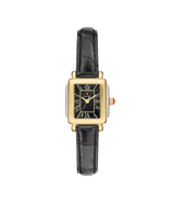 Michele Deco Madison Mini Black Leather Watch