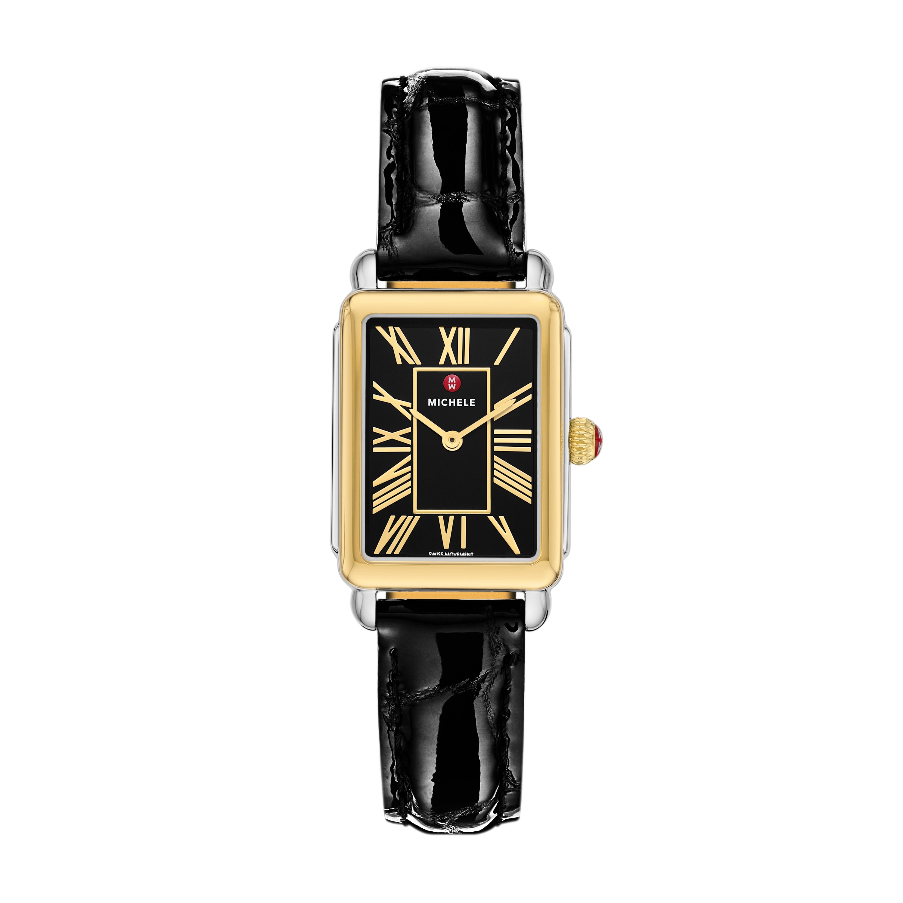 Michele Deco Park Black Leather Watch – ShopCGX