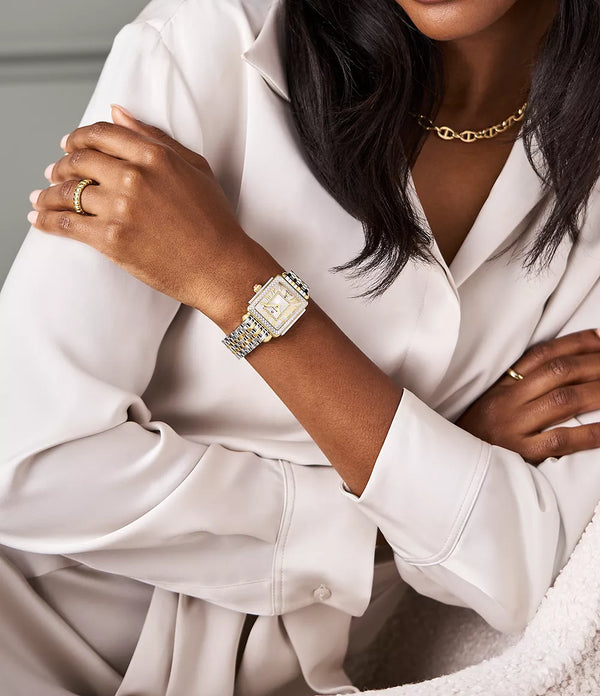 Michele Deco Madison Mid Two-Tone 18K Gold-Plated Diamond Watch