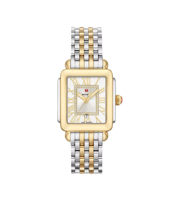 Michele Deco Madison Mid Two-Tone 18K Gold-Plated Diamond Dial Watch