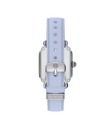 Michele Deco Sport Mid Stainless Steel Pastel Blue Silicone Watch