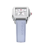 Michele Deco Sport Mid Stainless Steel Pastel Blue Silicone Watch