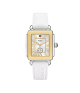 Michele Deco Sport Mid Two-Tone White Silicone Watch