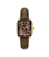 Michele Womens Deco Sport Mid Tort Brown Leather Watch