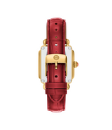 Michele Deco Sport Mid Ruby Red Leather Watch